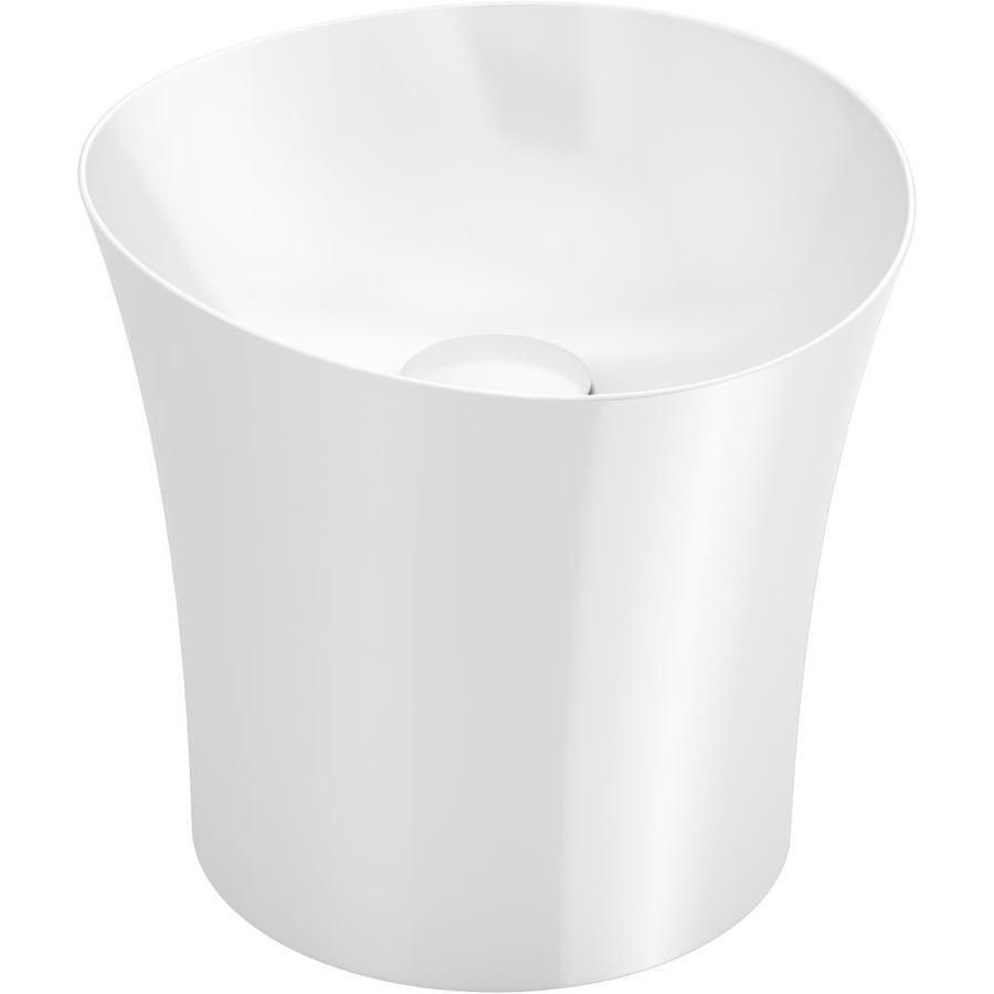 KOHLER Veil 0.0in H White Fire clay Pedestal Sink Drain Included at