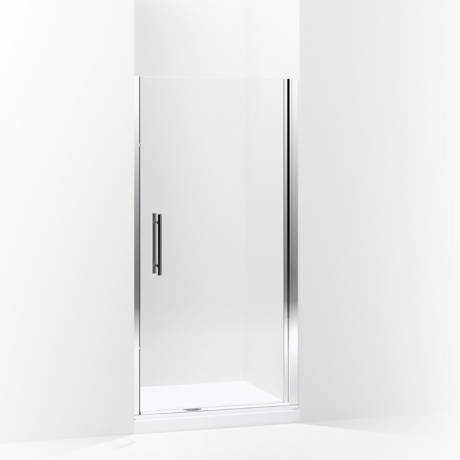 Finesse 34 5 In To 36 In W Frameless Pivot Silver Shower Door