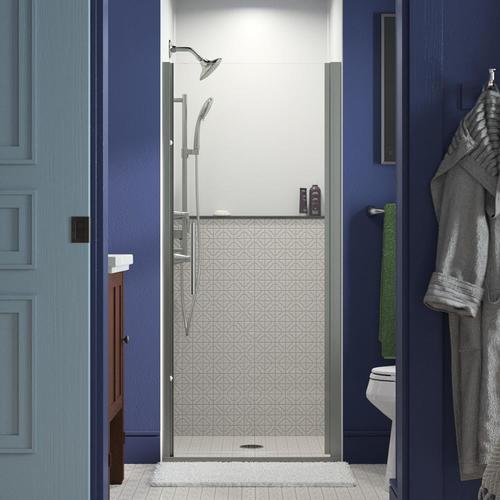 39-in W x 67-in H Sterling 5698-39ADR-G05 Finesse Peak Frameless Pivot Shower Door with Clear Glass Deep Bronze