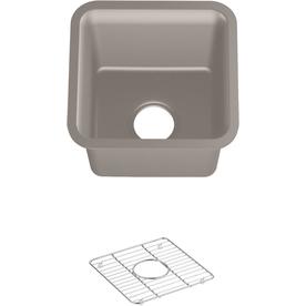 KOHLER 15.5-in x 15.5-in Matte Taupe Single-Basin Undermount Residential Kitchen Sink