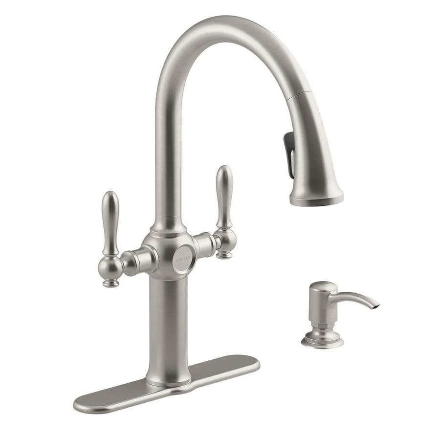 Kohler Neuhaus Vibrant Stainless 2 Handle Deck Mount Pull Down