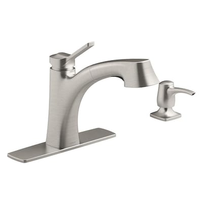 Kohler Maxton Vibrant Stainless 1 Handle Deck Mount Pull Out