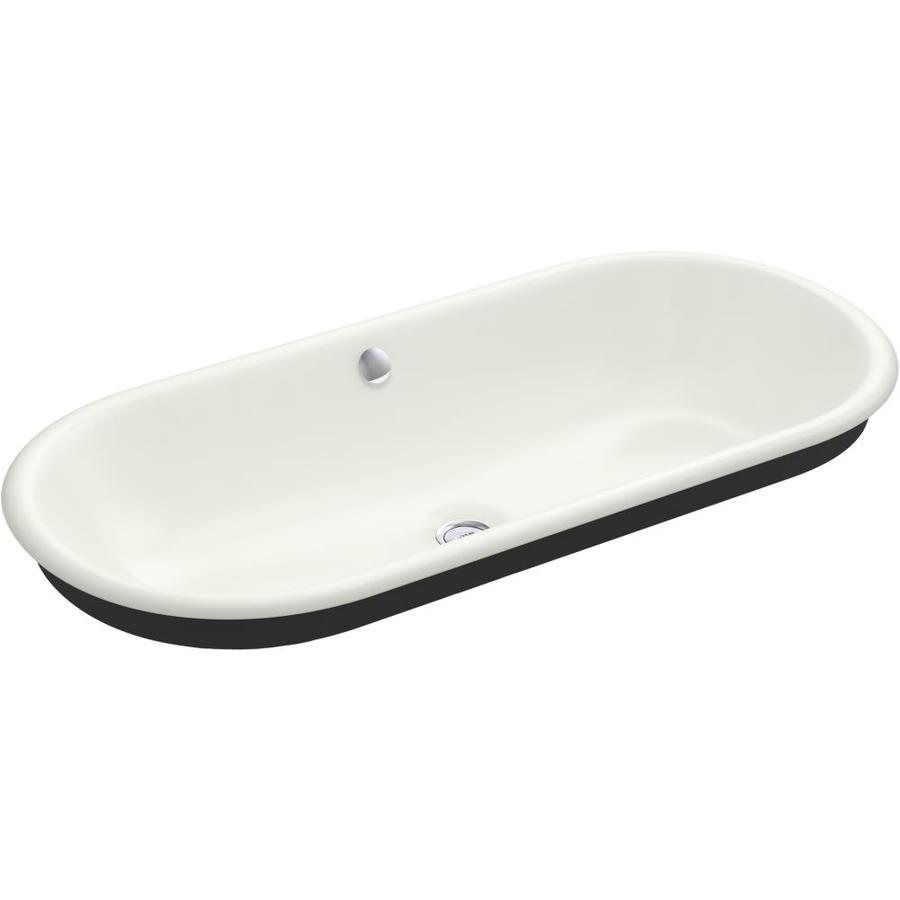 KOHLER Iron Plains Dune Cast Iron DropIn or Undermount Rectangular