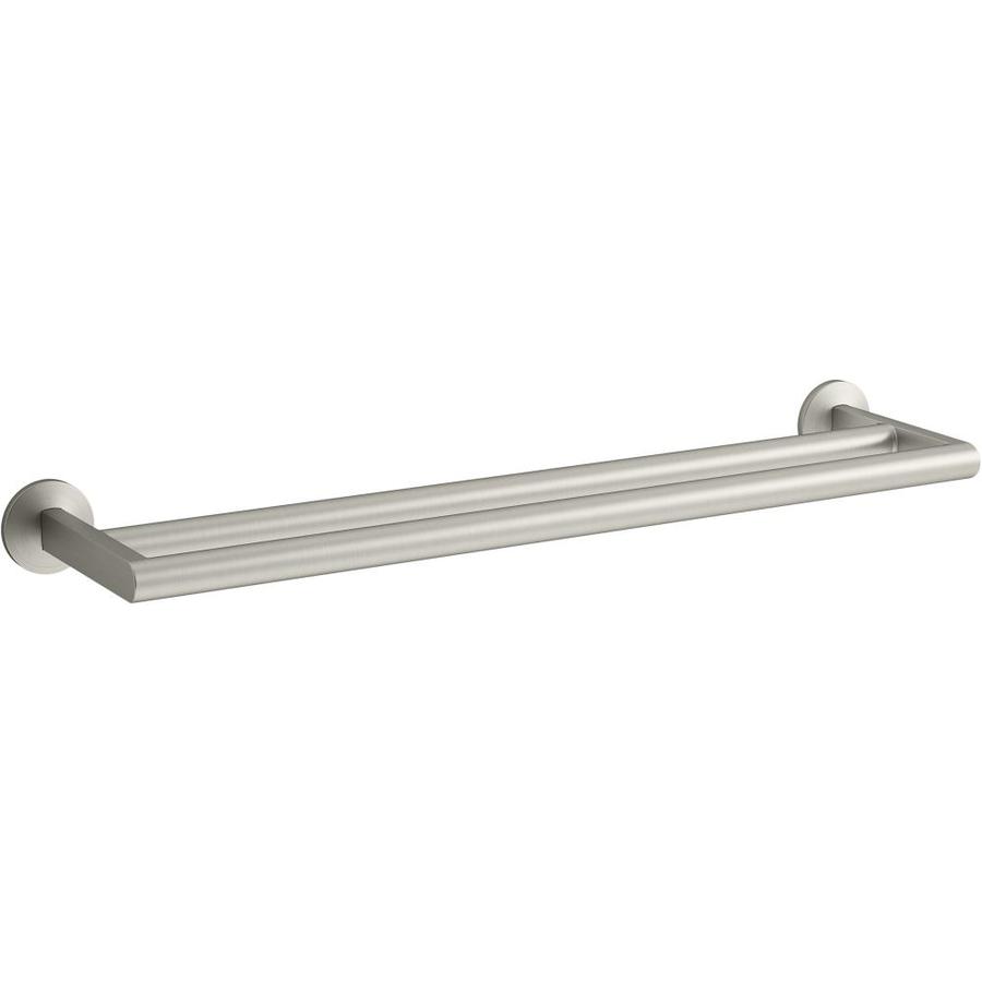 KOHLER Components 24-in Double Vibrant Brushed Nickel Wall Mount Double ...