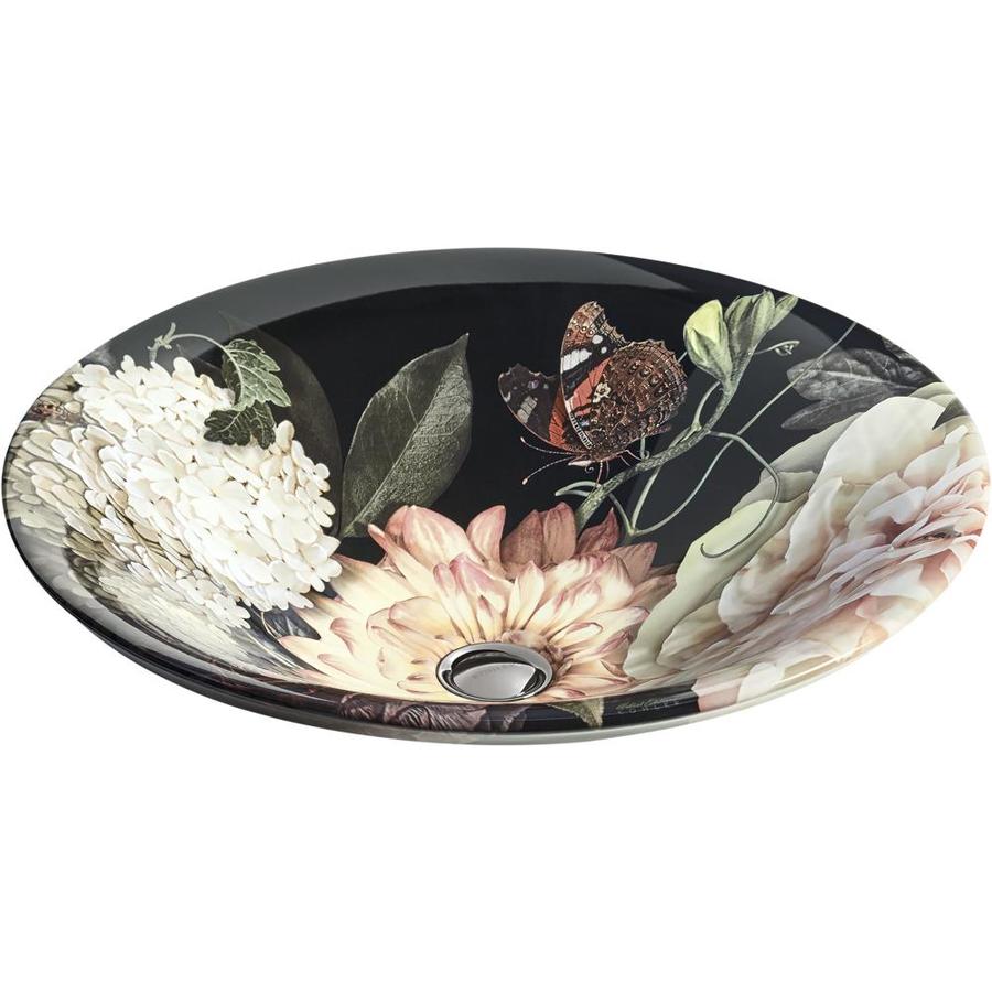 KOHLER Dutchmaster Blush Floral DropIn Round Bathroom Sink at