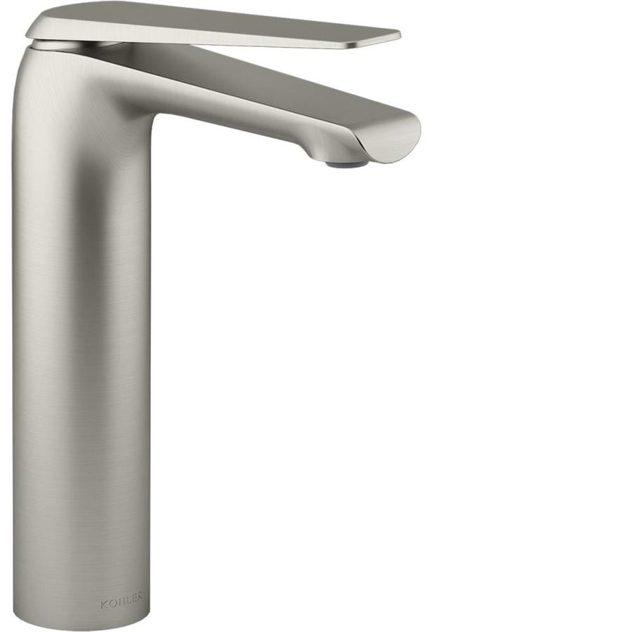 KOHLER Avid Vibrant Brushed Nickel 1-Handle Single Hole WaterSense Bathroom Sink Faucet with Drain