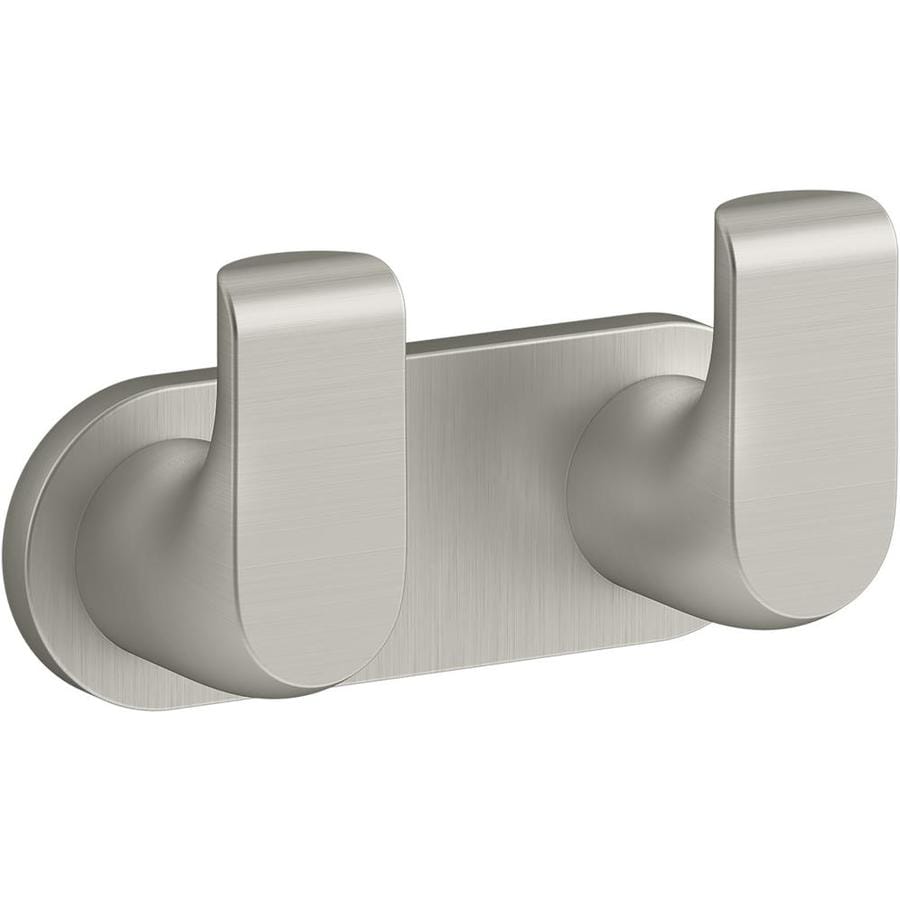 KOHLER Avid Double Hook Vibrant Brushed Nickel Towel Hook in the Towel