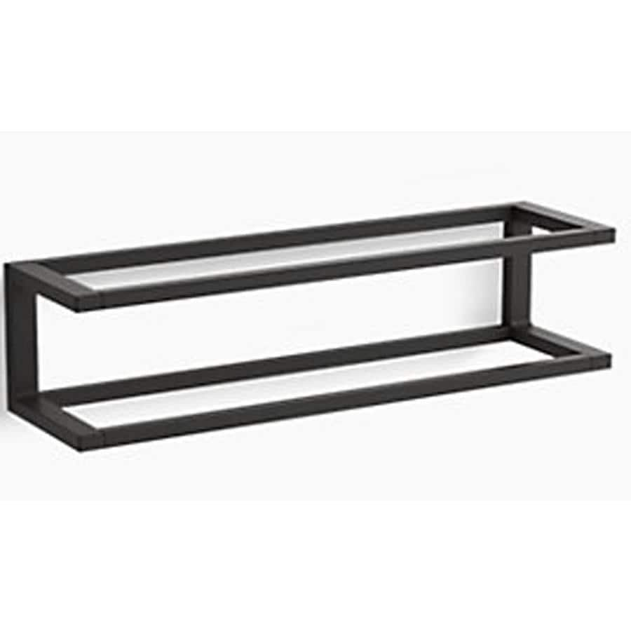 KOHLER Draft 18-in Double Matte Black Wall Mount Double Towel Bar In ...