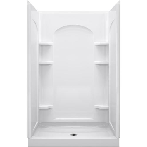 Sterling Ensemble Curve White 4-Piece 48-in x 34-in x 77-in Alcove ...