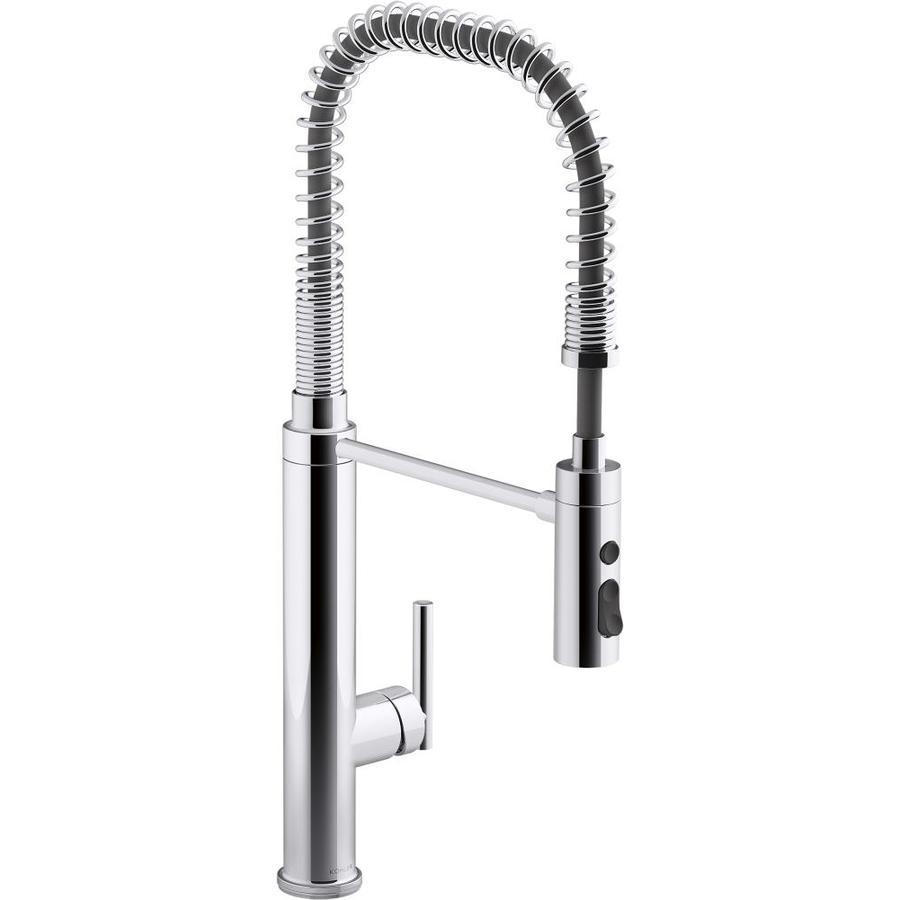Kohler Purist Polished Chrome 1 Handle Deck Mount Pull Down Kitchen