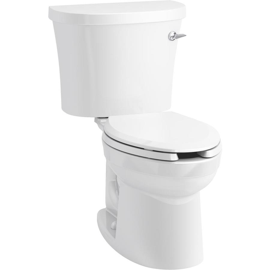 KOHLER Kingston White WaterSense Elongated Standard Height 2Piece Toilet 12in RoughIn Size in