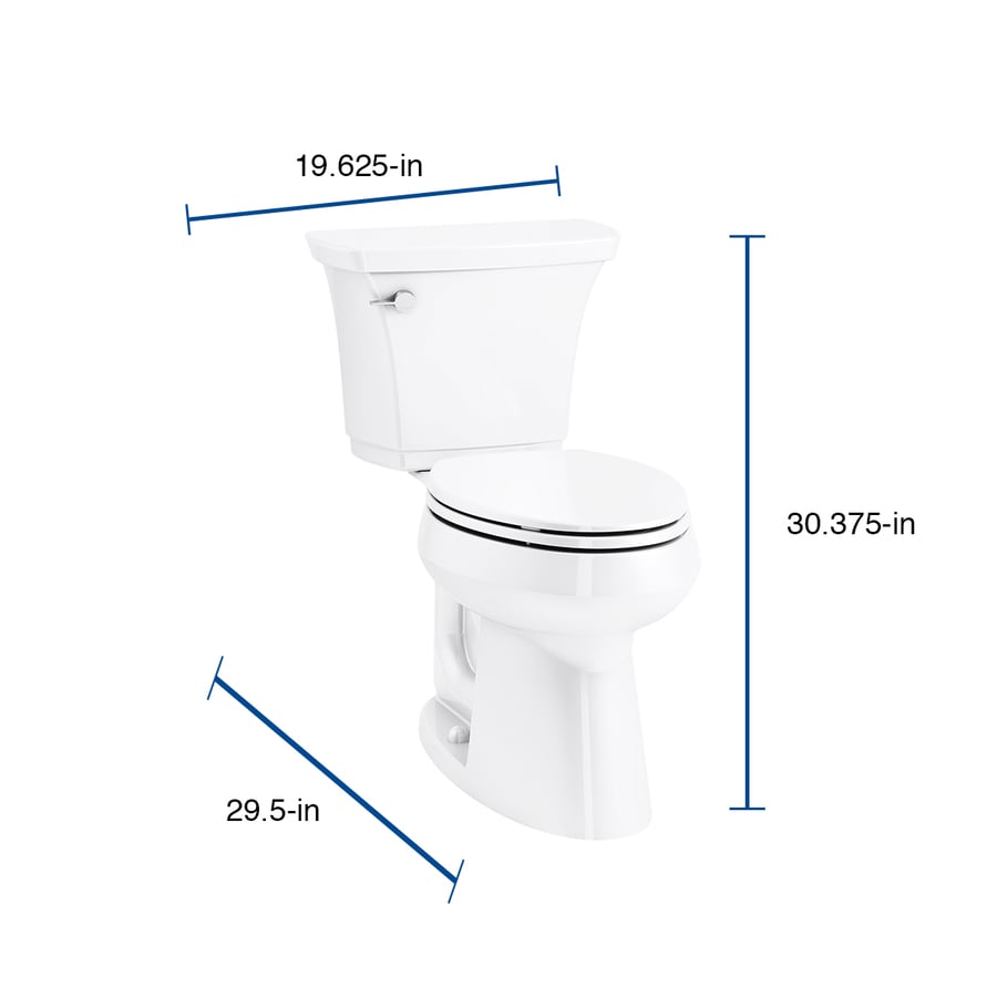 KOHLER Highline Curve White WaterSense Elongated Chair Height 2-Piece ...