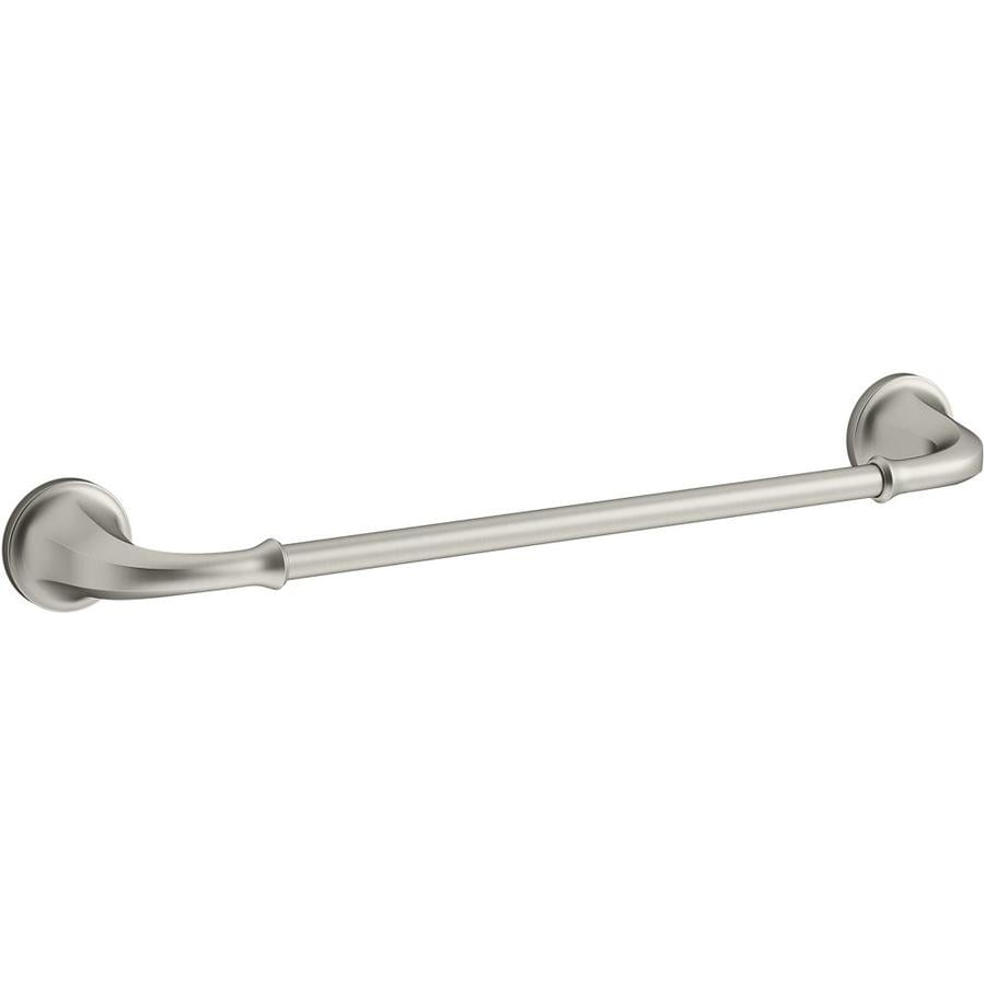 KOHLER Refined 18-in Vibrant Brushed Nickel Wall Mount Single Towel Bar ...