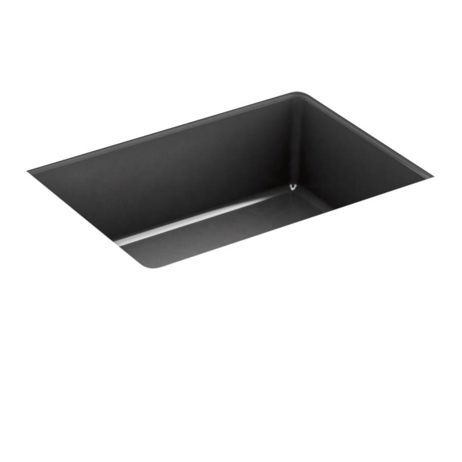 KOHLER Verticyl Rectangle Black Undermount Rectangular Bathroom Sink   885612816160 