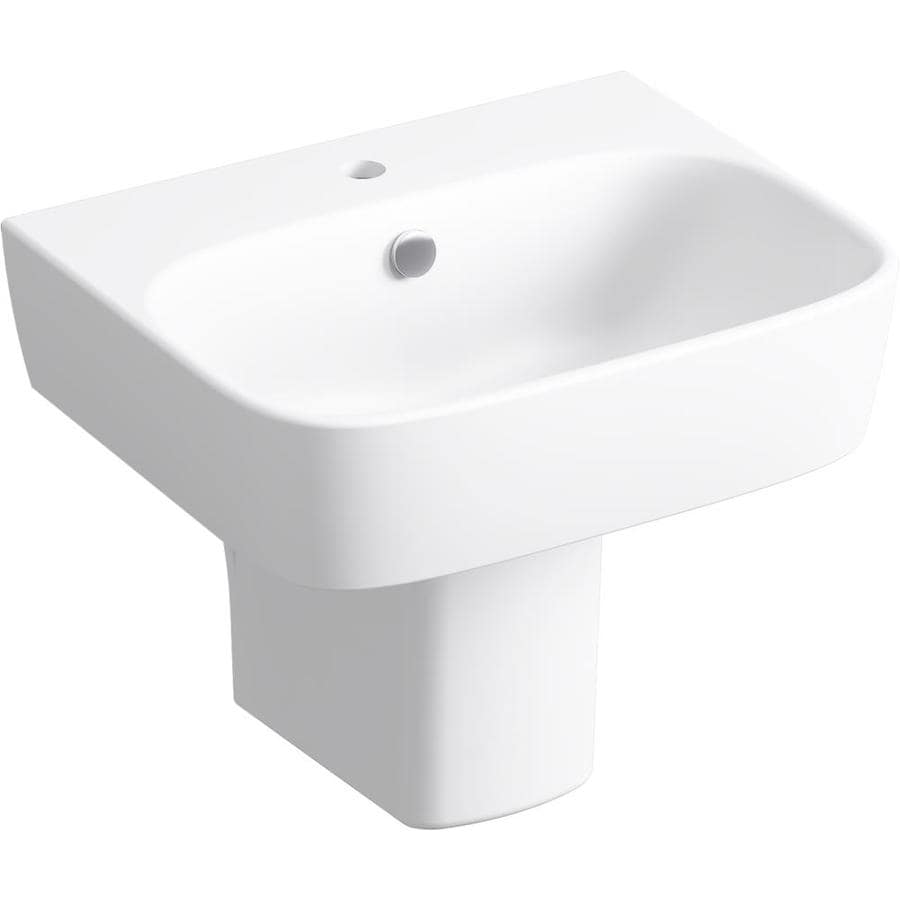 Kohler Modernlife White Wall Mount Rectangular Bathroom Sink With Overflow Drain 1775 In X 216875 In In The Bathroom Sinks Department At Lowescom