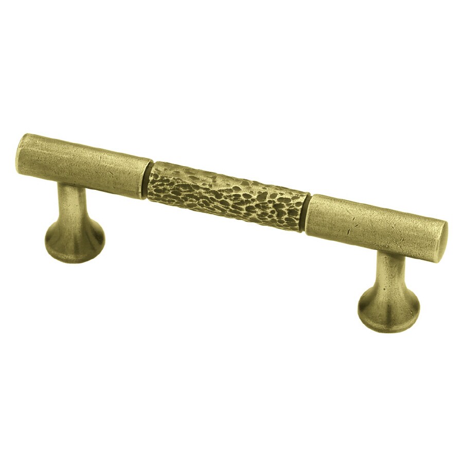 betsyfieldsdesign 3 in Center to Center Tumbled Antique Brass Bar Cabinet Pull