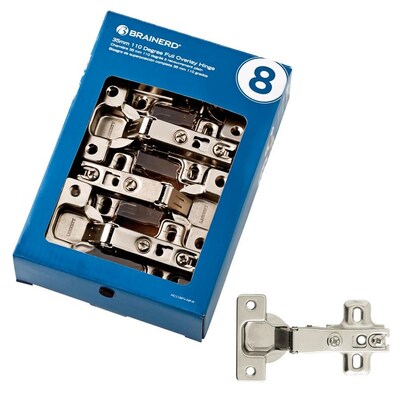 Brainerd 8 Pack Full Nickel Plated Concealed Cabinet Hinge At