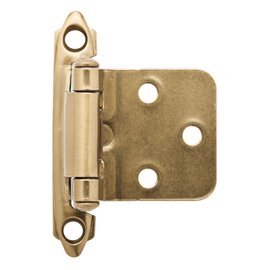 2 Pack Champagne Bronze Self Closing Overlay Cabinet Hinge