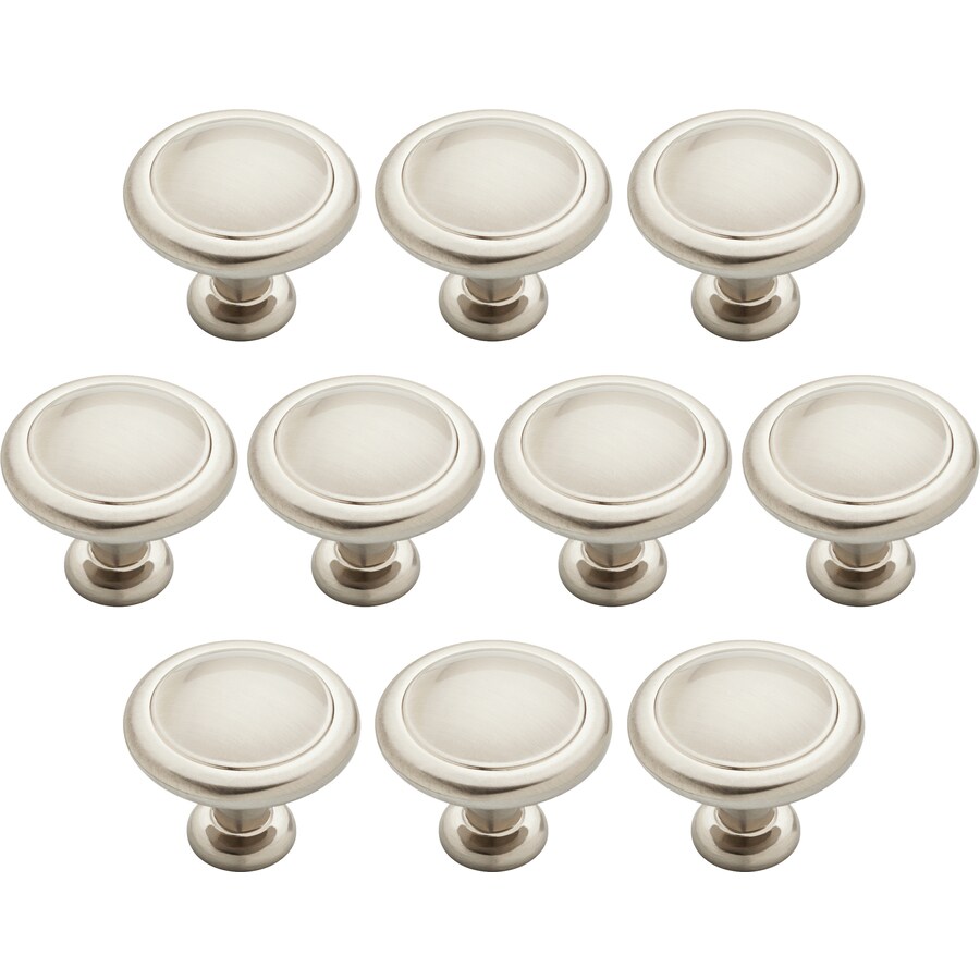 Franklin Brass Round Ringed 125 In Brushed Nickel Round Cabinet Knob 10 Pack In The Cabinet 0968