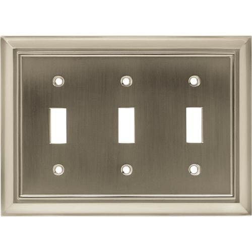 Brainerd Architectural 3-Gang Satin Nickel Triple Toggle Standard Wall ...