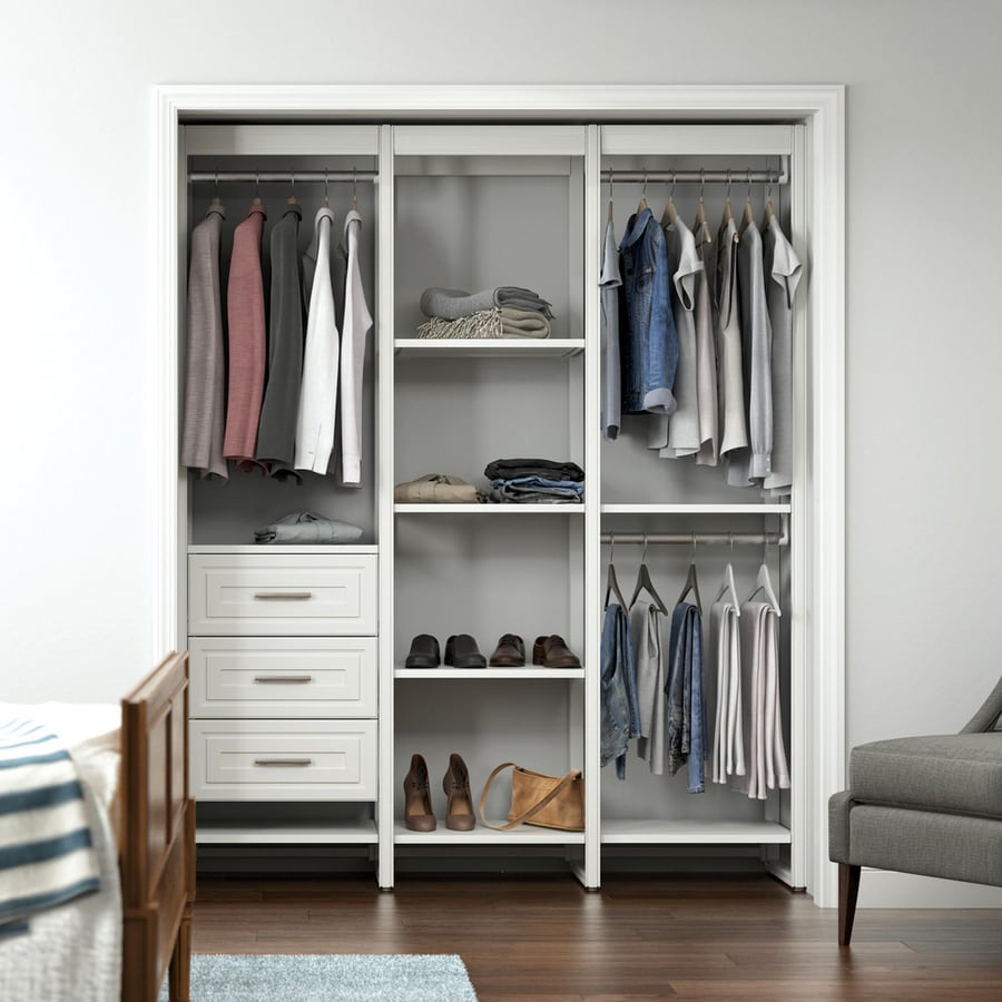 Closets by Liberty 5.7-ft to 5.7-ft W x 7-ft H Classic White Wood ...