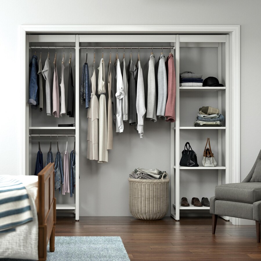 Closets by Liberty 91-ft W x 84-ft H Classic White Wood Closet Kit in ...