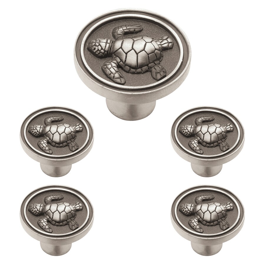 Franklin Brass Turtle 5Pack Brushed Satin Pewter Round Knob at