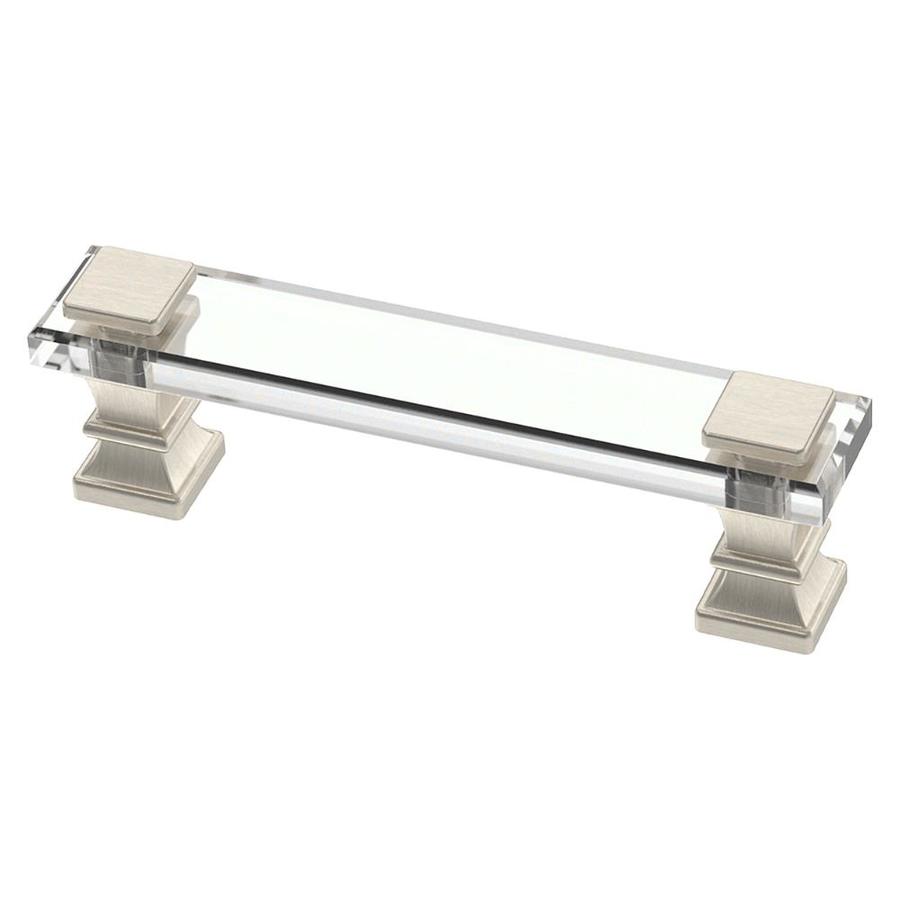 Brainerd Square Glass 3 In Center To Center Satin Nickel And Clear