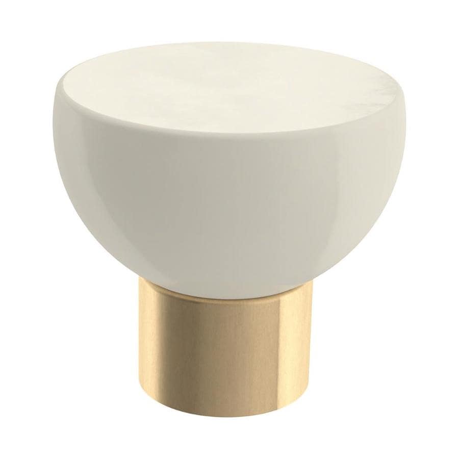 Brainerd Modern Ceramic 1.29in Champagne Bronze and Ivory Round Modern