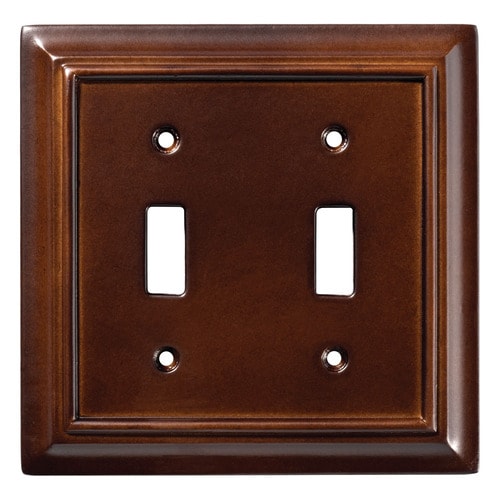 Brainerd Wood Architectural 2-Gang Espresso Double Toggle 