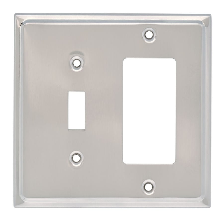 Brainerd 2Gang Satin Nickel Decorator Wall Plate at