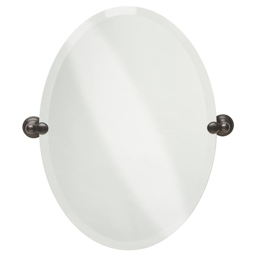 shop delta providence 19-in oval bathroom mirror at lowes