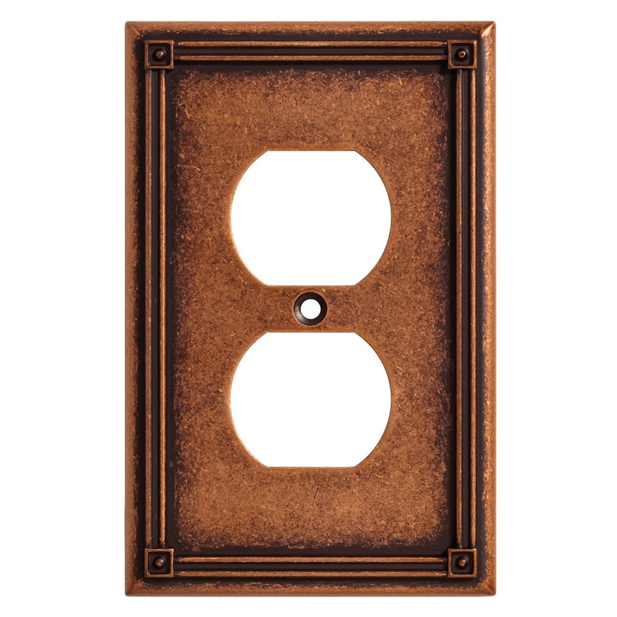 Ruston 1 Gang Sponged Copper Single Standard Wall Plate - 