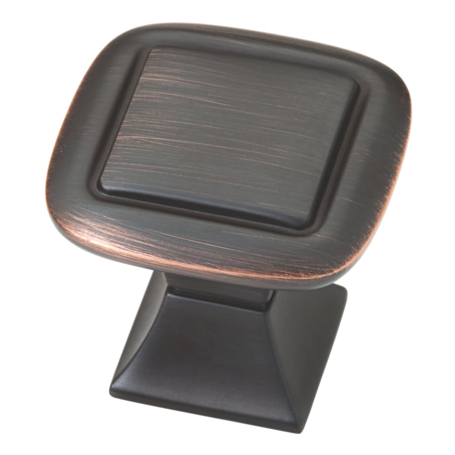 Shop Brainerd Bronze With Copper Highlights Square Cabinet Knob At