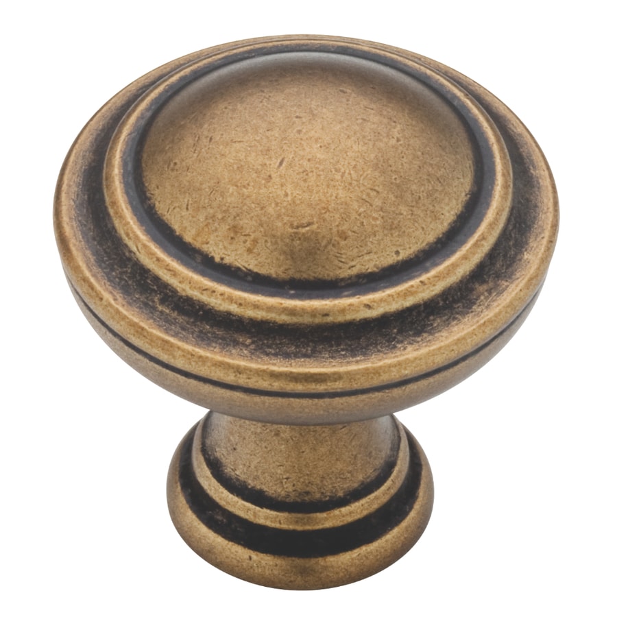 Brainerd Capital 1 In Tumbled Antique Brass Round Traditional