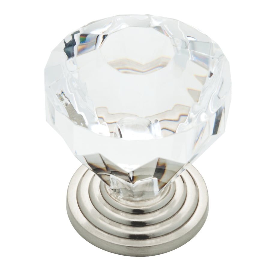 Shop Brainerd Satin Nickel And Clear Round Cabinet Knob At Lowescom