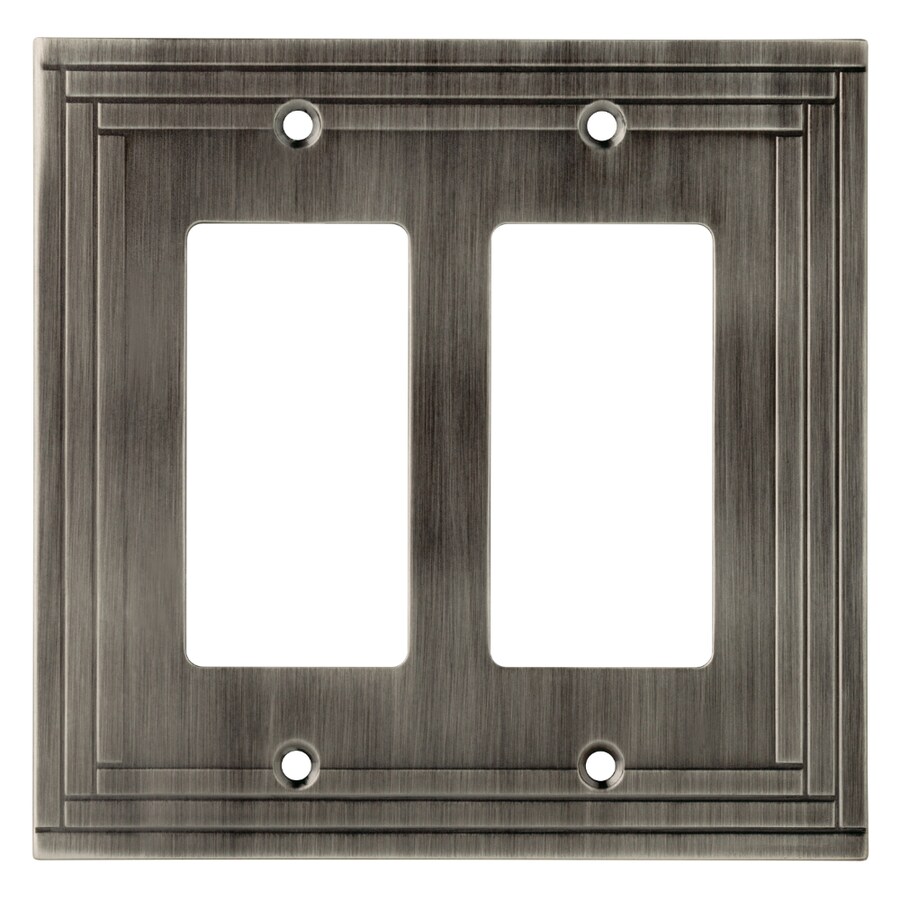 Allen + roth Lexington 2Gang Brushed Nickel Decorator Wall Plate at