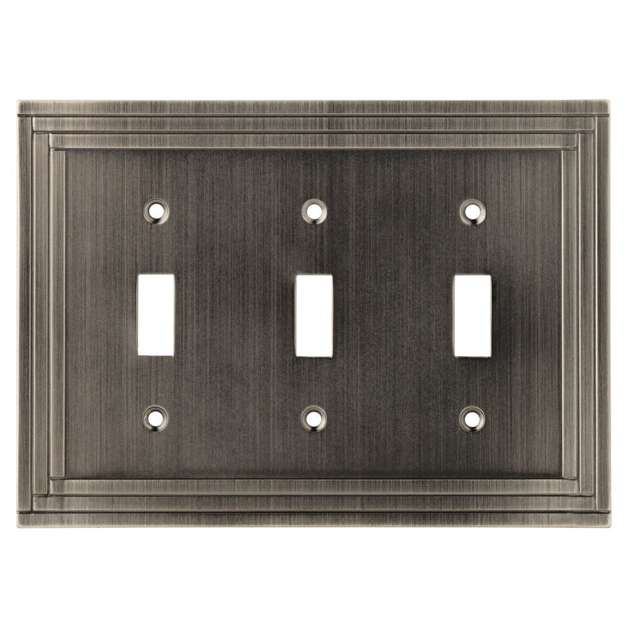 allen + roth Lexington 3-Gang Brushed Nickel Toggle Wall Plate in the ...