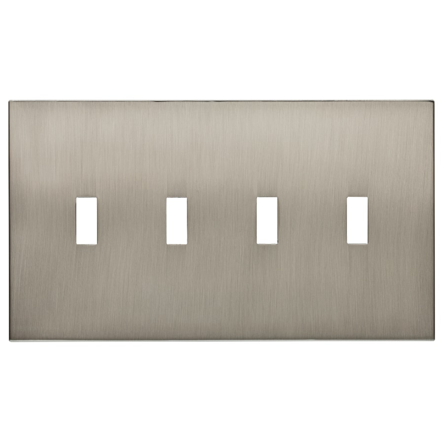 allen + roth Linden 4-Gang Satin Nickel Metal Toggle Wall Plate at ...