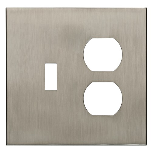 allen + roth Linden 2Gang Satin Nickel Wall Plate in the Wall Plates