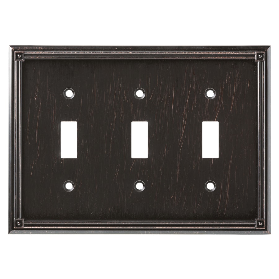 Brainerd Ruston 3-gang Venetian Bronze Triple Standard Wall Plate At 