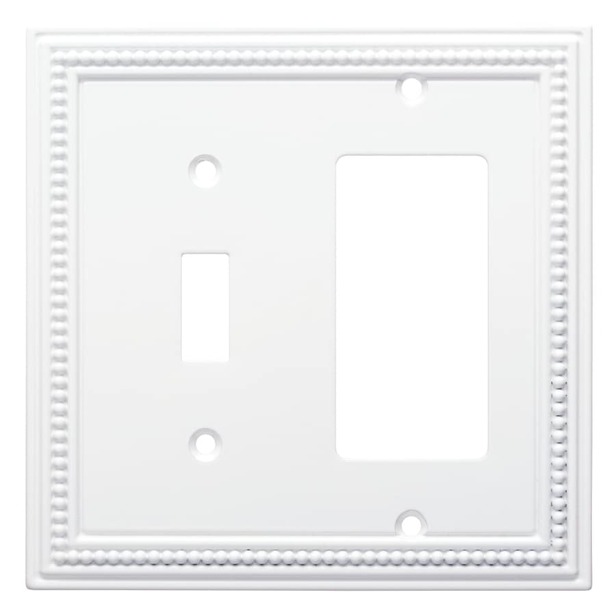 Brainerd Beaded 2Gang Pure White Single Standard Wall Plate at