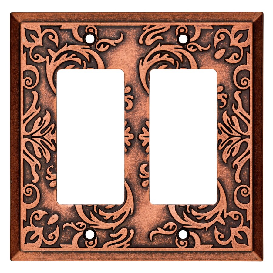 Brainerd Fairhope 2Gang Sponged Copper Double Standard Wall Plate in the Wall Plates department
