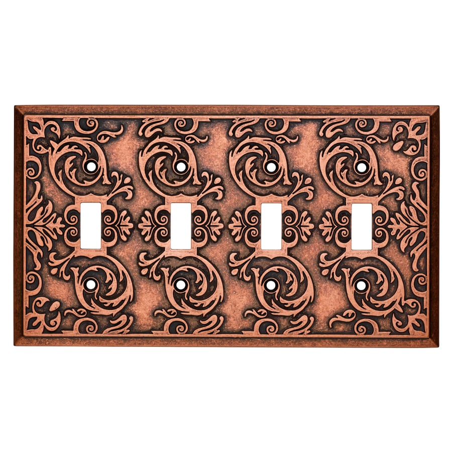 4 switch wall plate single brainerd fairhope 4gang sponged copper quad toggle wall plate shop 4 switch wall plate single brainerd fairhope 4gang sponged copper quad toggle wall plate shop