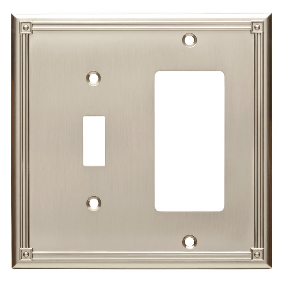 Brainerd Ruston 2-Gang Satin Nickel Single Toggle/Decorator Wall Plate at Lowes.com