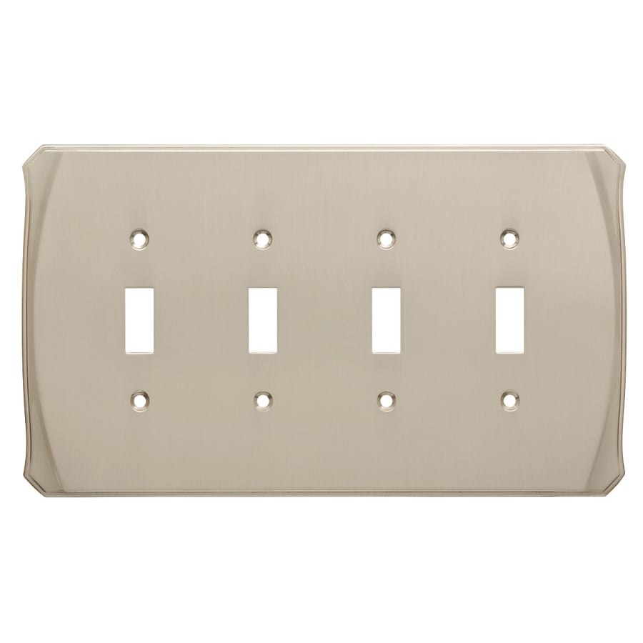Brainerd Serene 4Gang Satin Nickel Quad Toggle Wall Plate at