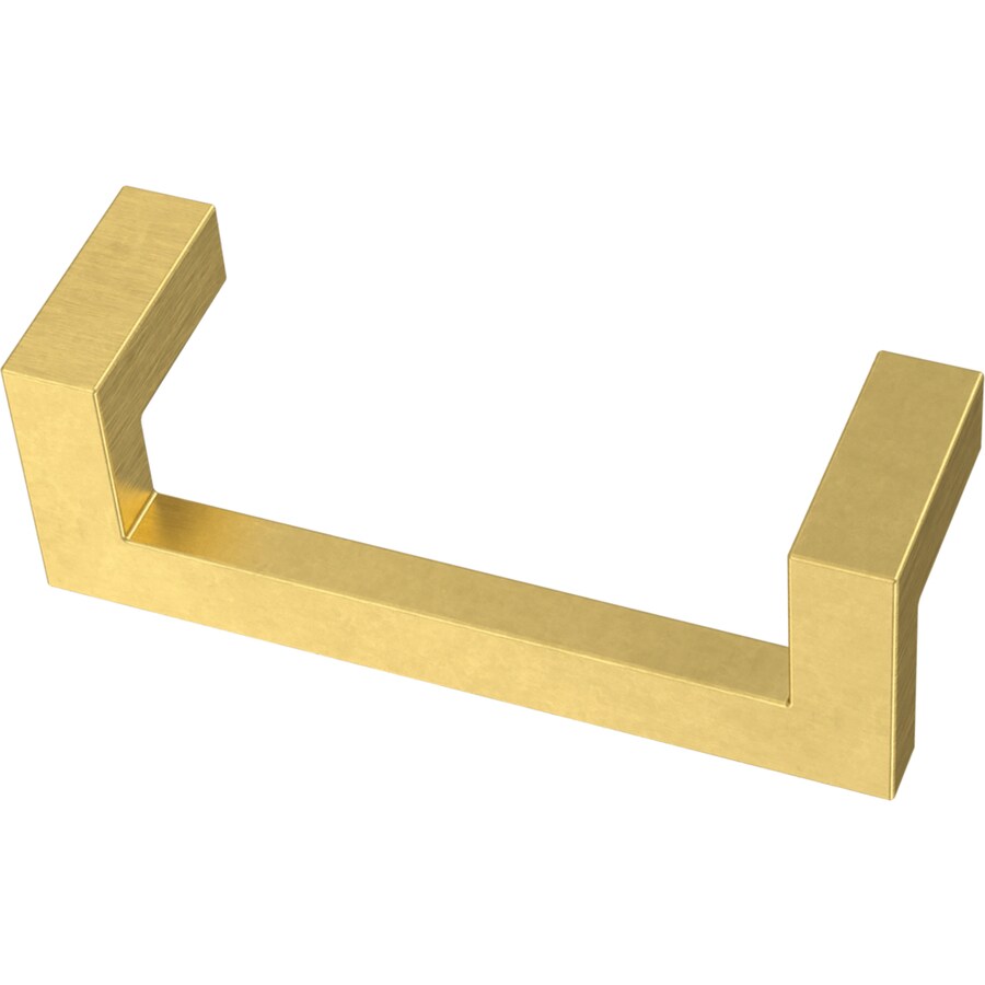 Brainerd Squared Modern 3in Center to Center Brushed Brass Novelty Handle Door Pull in