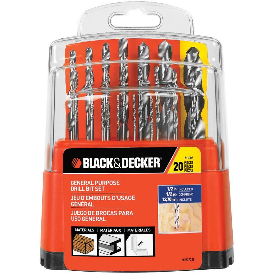 Shop Blackdecker 20 Piece High Speed Steel Twist Drill Bit Set At
