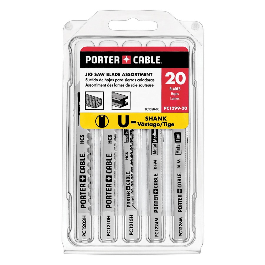 PORTER CABLE 20 Pack U Shank Jigsaw Blade Set at Lowes