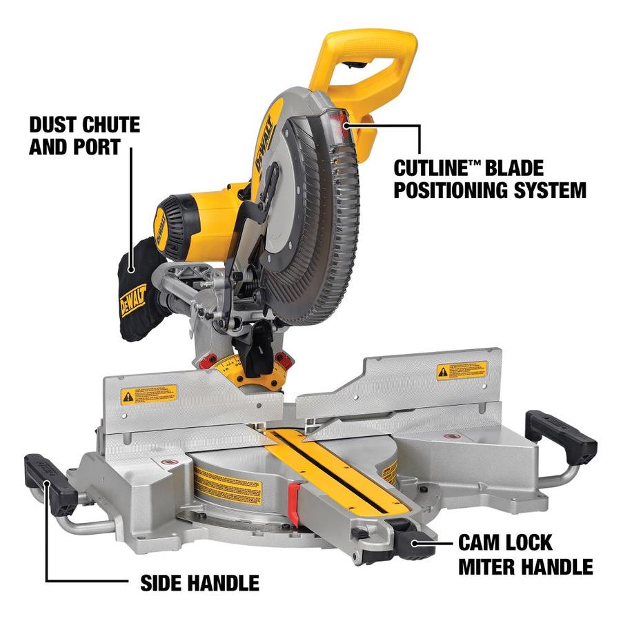 DEWALT 12-in Dual Bevel Sliding Compound Corded Miter Saw in the Miter ...